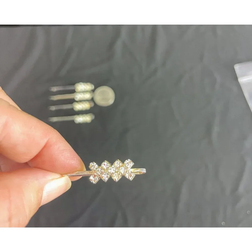 Silver Crystal Rhinestone Bridal‎ Hair Pins Wedding Prom Set of 5 NEW